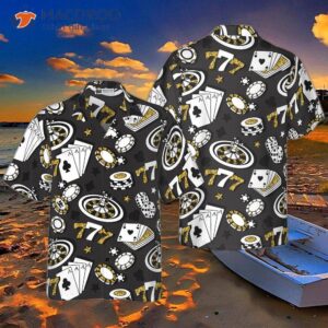 playing chip card poker hawaiian shirt for 2