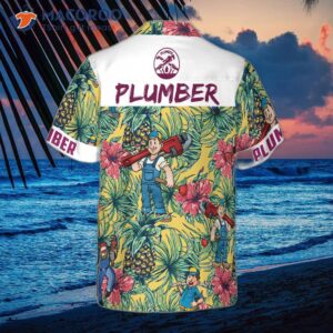 plumeria pineapple seamless pattern hawaiian shirt 1