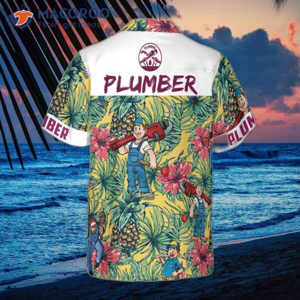 Plumeria Pineapple Seamless Pattern Hawaiian Shirt