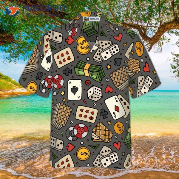 Poker Seamless Pattern 02 Hawaiian Shirt