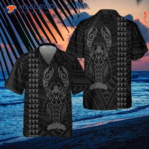 polynesian lobster hawaiian shirt unique black shirt for and gift lovers 0