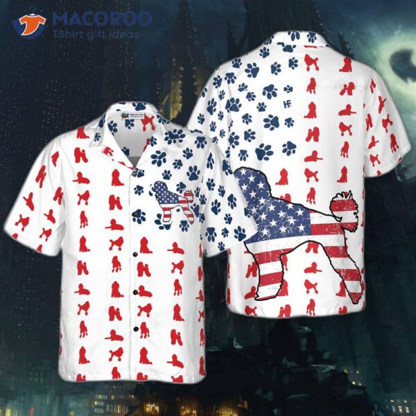 Poodle American Flag Hawaiian Shirt