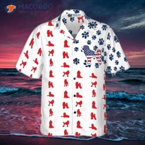 poodle american flag hawaiian shirt 3