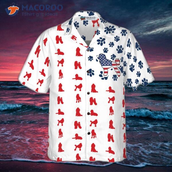 Poodle American Flag Hawaiian Shirt