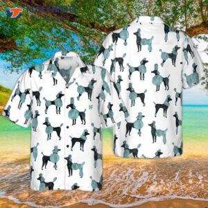 poodle on a white background hawaiian shirt 2