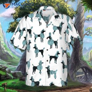 poodle on a white background hawaiian shirt 3