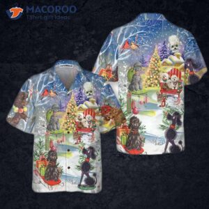 poodle through the snow hawaiian shirt funny christmas shirt for amp best gift 0