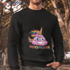 poopicorn pink shitty unicorn cute poop with a shirt sweatshirt