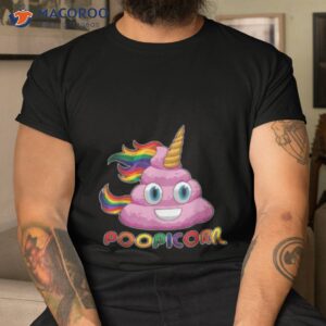 poopicorn pink shitty unicorn cute poop with a shirt tshirt