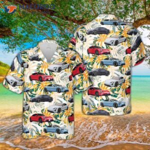 Porsche Taycan Turbo S Hawaiian-style Shirt
