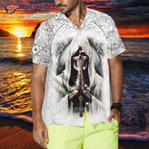 pray skull hawaiian shirt unique satanic pattern shirt for and 1