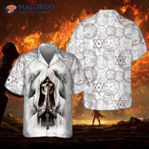 pray skull hawaiian shirt unique satanic pattern shirt for and 2