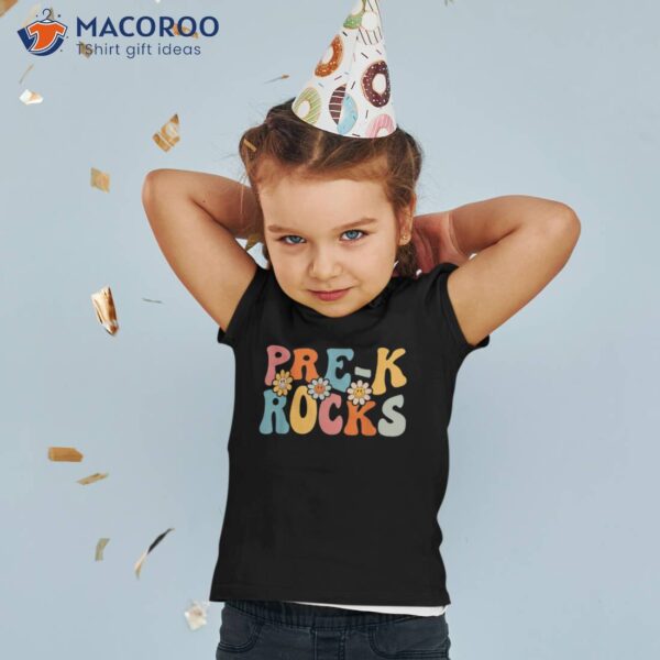 Pre-k Rocks Shirt Funny Back To School Teacher Students Kids