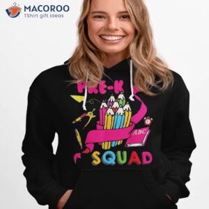 pre k squad cute pencils back to school students teacher shirt hoodie 1