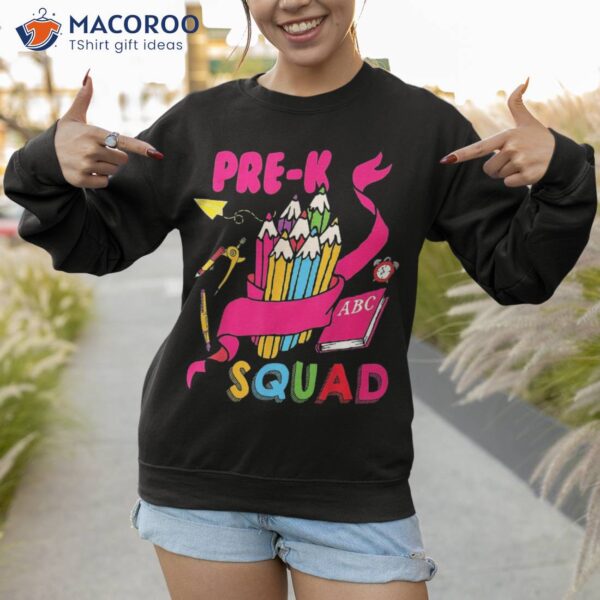 Pre-k Squad Cute Pencils Back To School Students Teacher Shirt