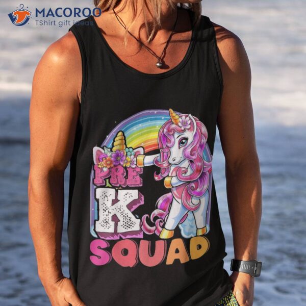 Pre-k Squad Flossing Unicorn Back To School Girls Gift Shirt