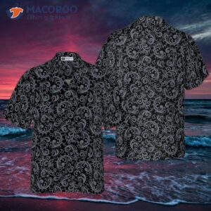 premium black and white baroque style gothic hawaiian shirt 2
