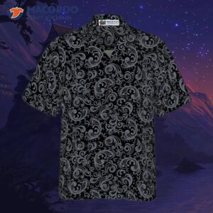 premium black and white baroque style gothic hawaiian shirt 3
