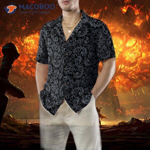 Premium Black And White Baroque Style Gothic Hawaiian Shirt