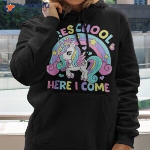 preschool here i come funny unicorn girls back to school shirt hoodie