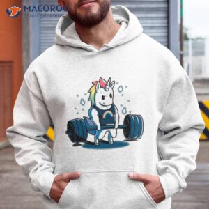 pride unicorn lifting barbell shirt hoodie