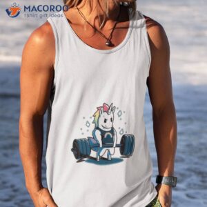 pride unicorn lifting barbell shirt tank top