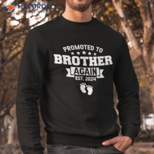 promoted to brother again 2024 funny pregnancy announcet shirt sweatshirt