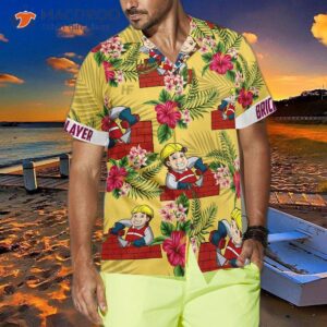 proud bricklayer wearing a hawaiian shirt 2