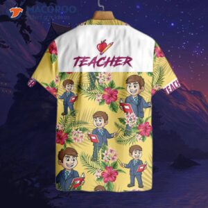 proud teacher wearing a hawaiian shirt 1