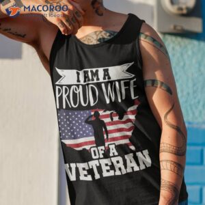 proud wife of veteran nothing scares patriotic veterans day shirt tank top 1