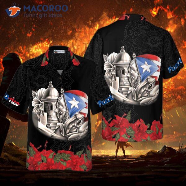 Puerto Rican Manga Flower Hawaiian Shirts