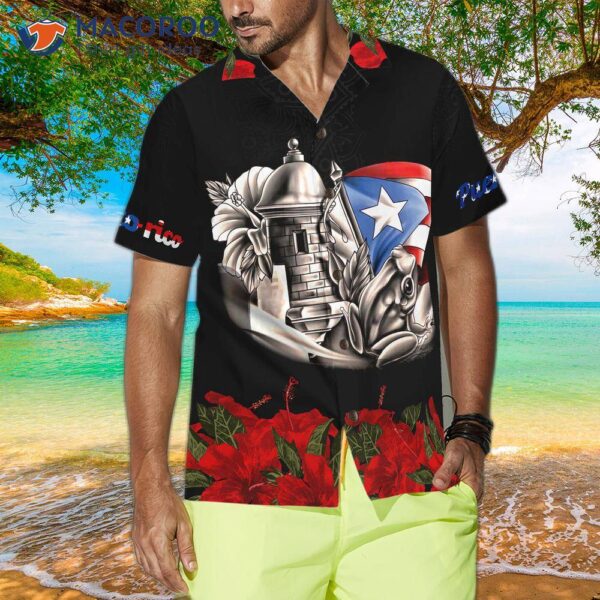 Puerto Rican Manga Flower Hawaiian Shirts