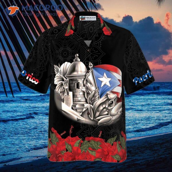 Puerto Rican Manga Flower Hawaiian Shirts