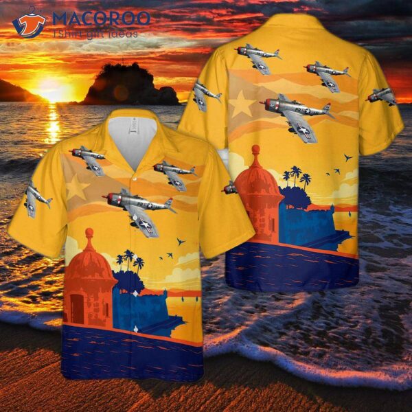 Puerto Rico Air National Guard P-47n Hawaiian Shirt