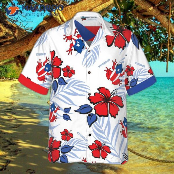 Puerto Rico Common Coqu Flag Hawaiian Shirt