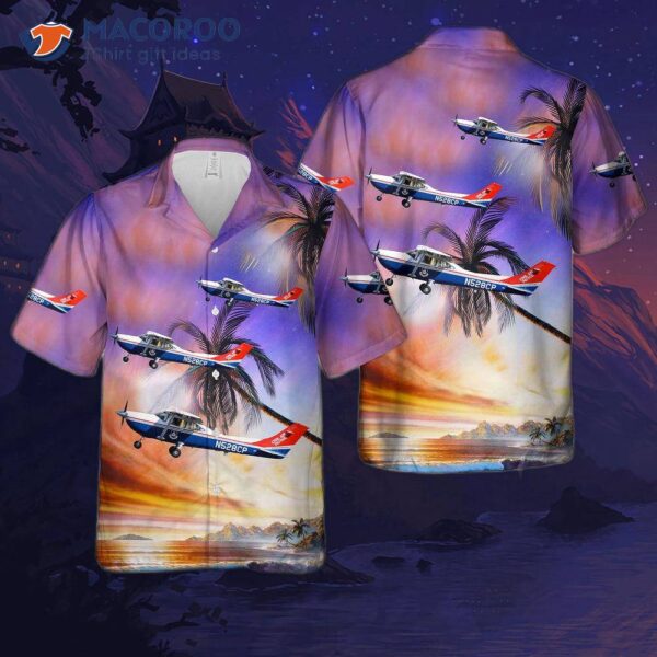 Puerto Rico Wing Of The Civil Air Patrol Cessna 182t Skyline, N528cp “tjig/sig” Hawaiian Shirt