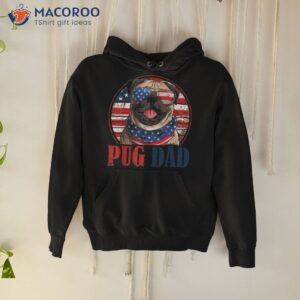 pug dad vintage american flag patriotic sunglasses tee shirt hoodie