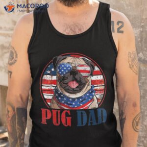 pug dad vintage american flag patriotic sunglasses tee shirt tank top