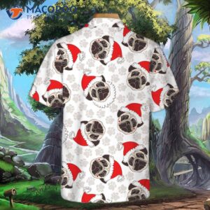 Pug Dog In Santa Hat Hawaiian Shirt, Funny Christmas Gift For Lovers