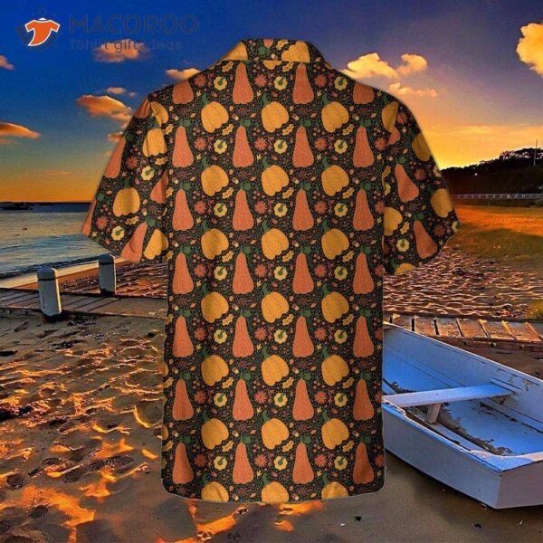 Pumpkin And Falling Leaves Hawaiian Shirt, Fall Thanksgiving Gift For Day