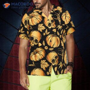 Pumpkin And Skull Halloween Hawaiian Shirt