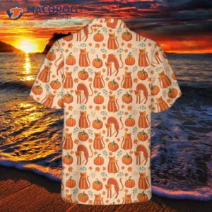 pumpkin cats lover thanksgiving hawaiian shirt gift for cat 1