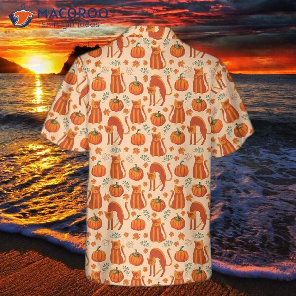 Pumpkin Cats Lover Thanksgiving Hawaiian Shirt, Gift For Cat