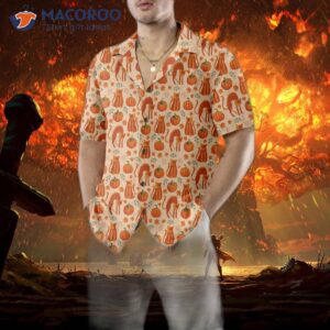 pumpkin cats lover thanksgiving hawaiian shirt gift for cat 3