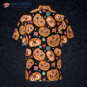 Pumpkin-flower-halloween-themed Hawaiian Shirt