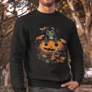 pumpkin frog costume on halloween shirt sweatshirt