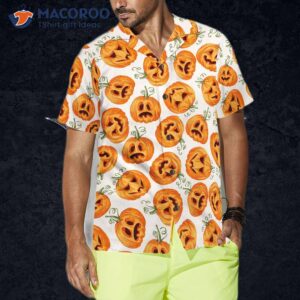 pumpkin pattern halloween hawaiian shirt shirt for and 0