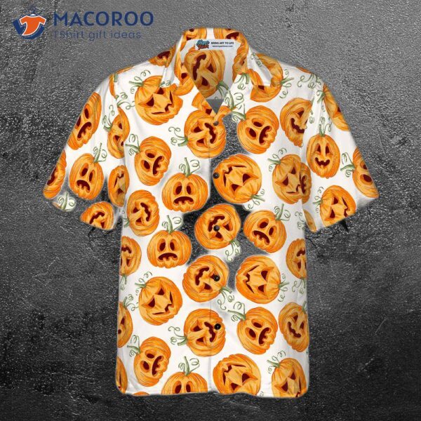 Pumpkin Pattern Halloween Hawaiian Shirt, Shirt For And