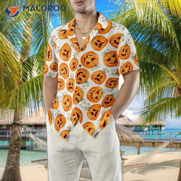 Pumpkin Pattern Halloween Hawaiian Shirt, Shirt For And