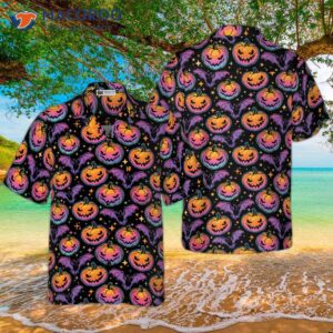 pumpkin themed halloween hawaiian shirt 2